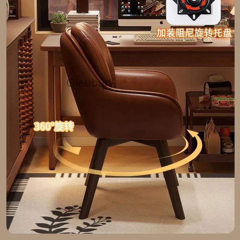 Office Furniture Suppliers - Chaise d'ordinateur Vintage en cuir, pivotante