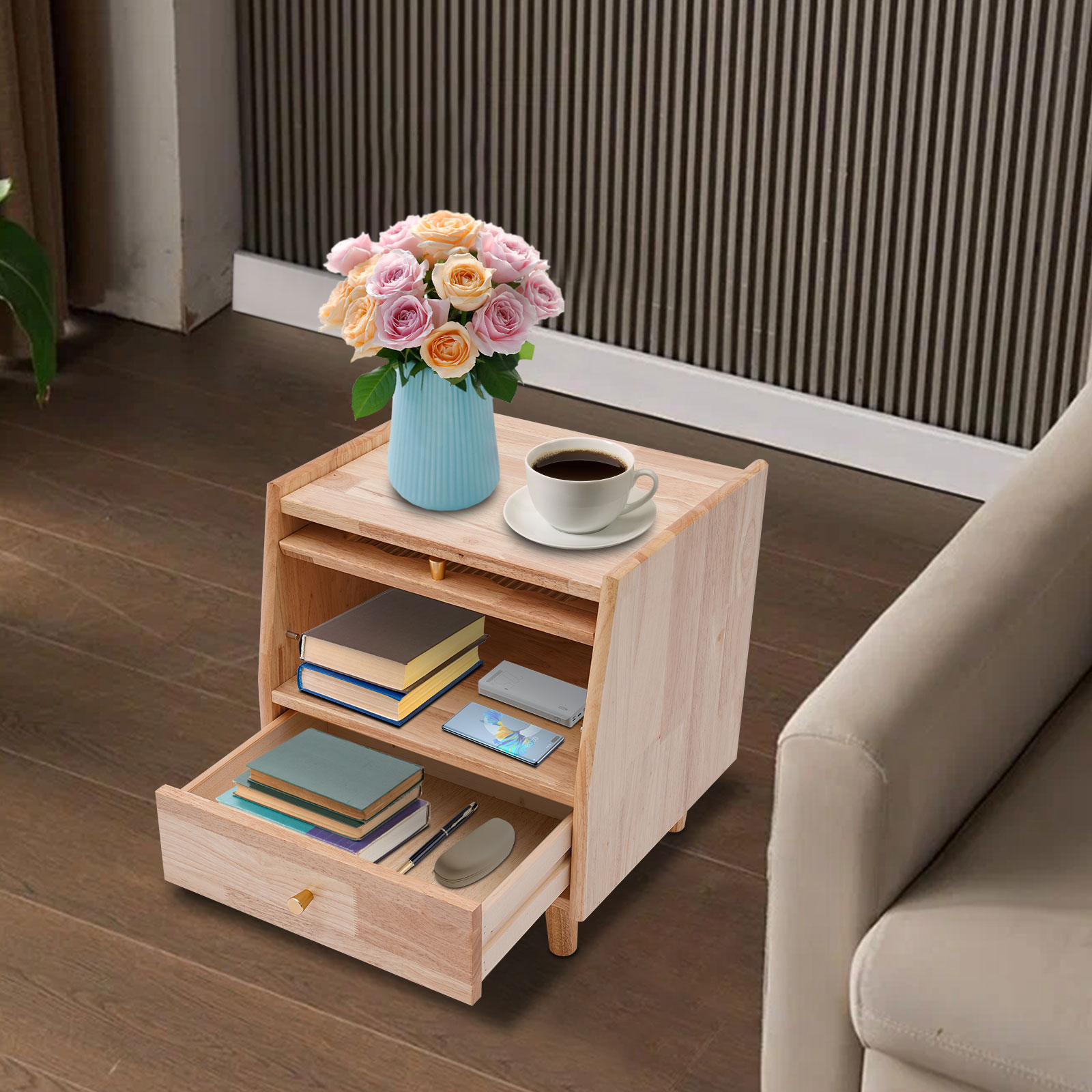 Office Furniture For Small Spaces - Table de chevet à 2 niveaux