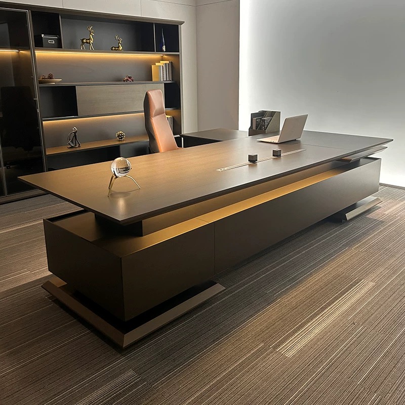 Office Furniture For Small Spaces - Bureau de direction noir solide, marron,
