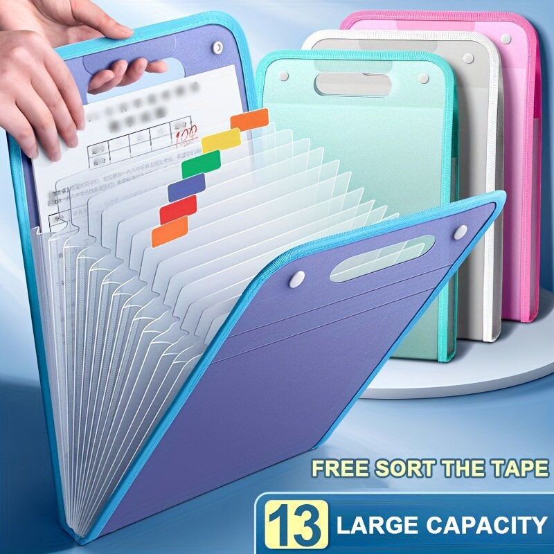 Binder Storage Box - 13 Pocket Dossier Portable A4 Lettre