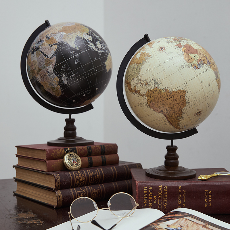 Office Furniture Warehouse - Globe débareuropéen vintage, globe débaren bois,