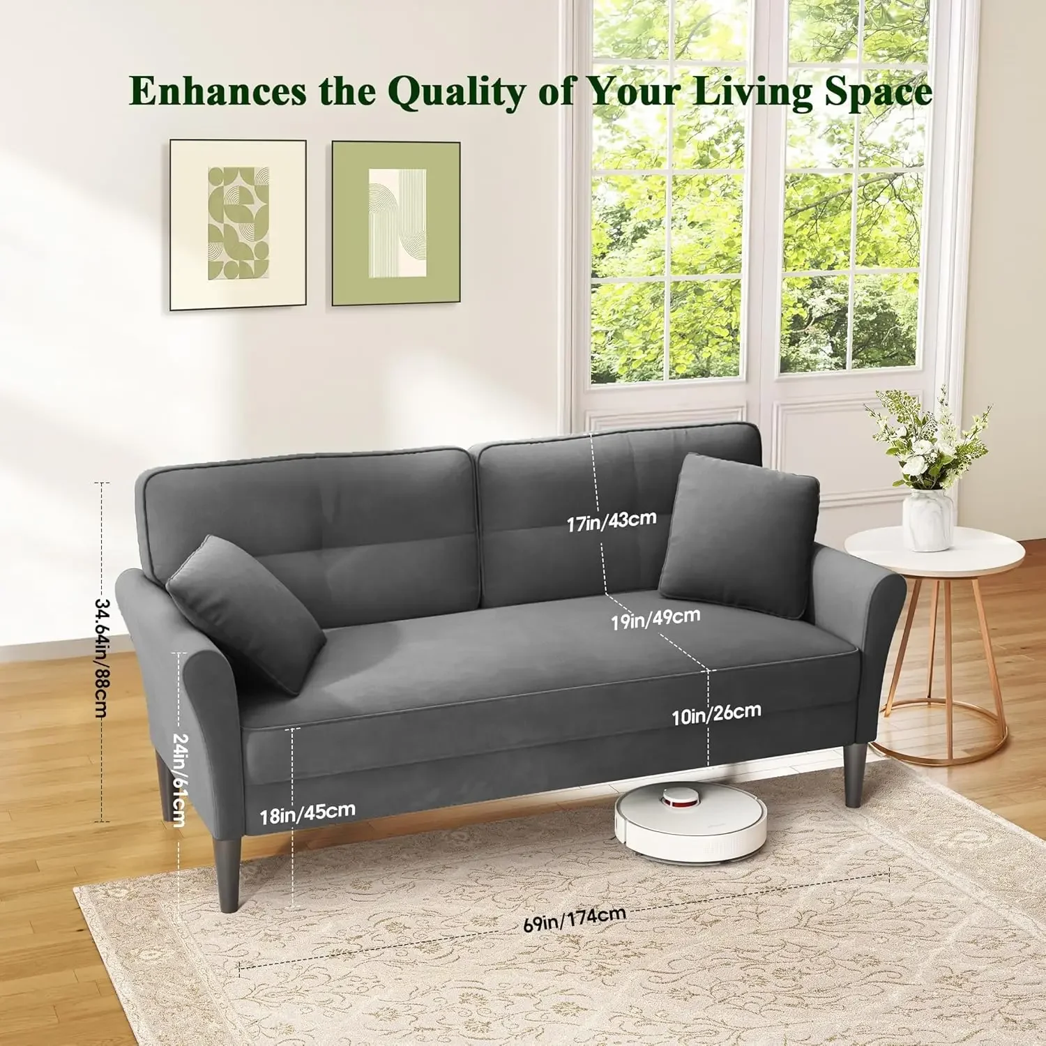 Canapé deux places de 69 pouce - Office Furniture For Small Spaces avis et prix