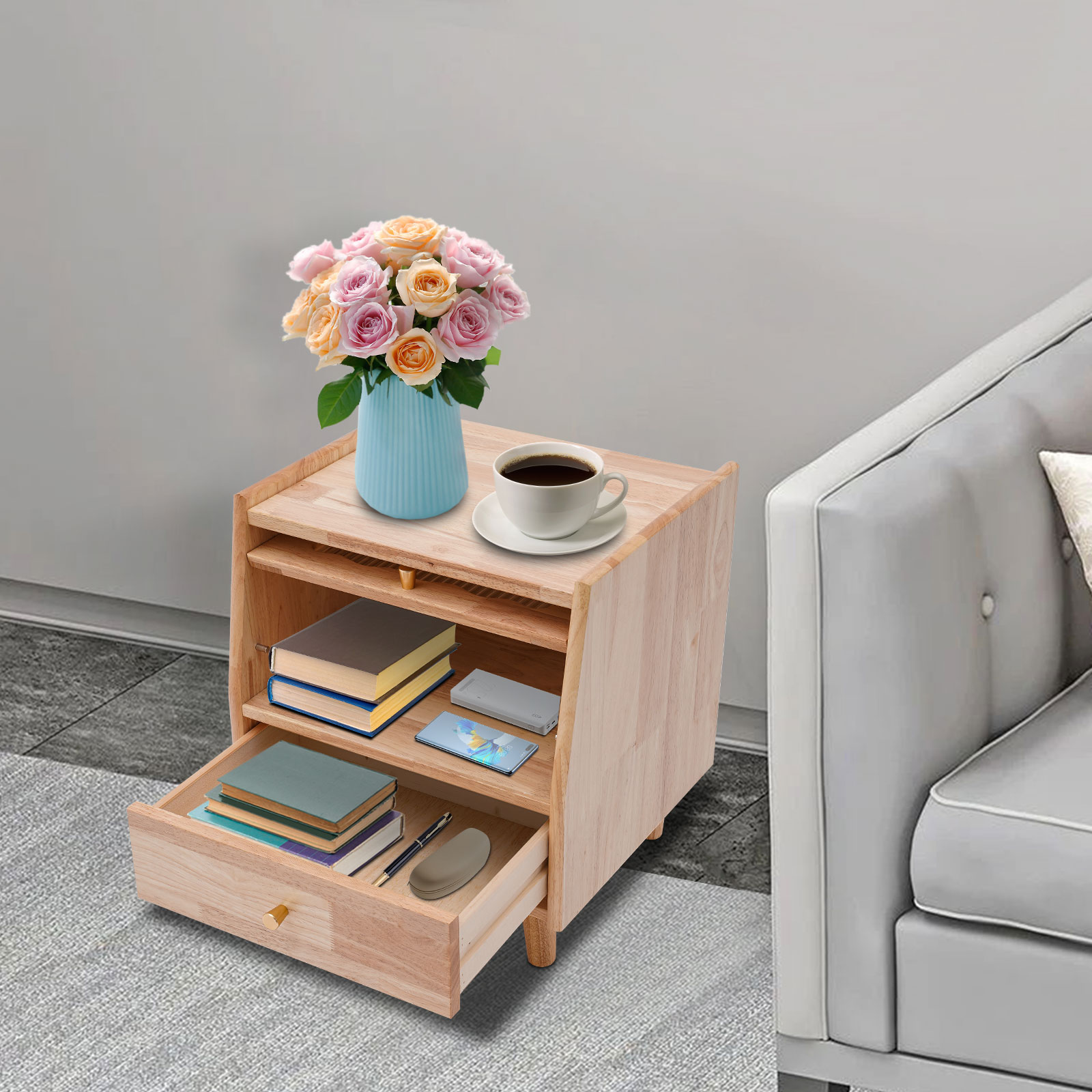 Table de chevet à 2 niveaux en - Office Furniture For Small Spaces avis et prix