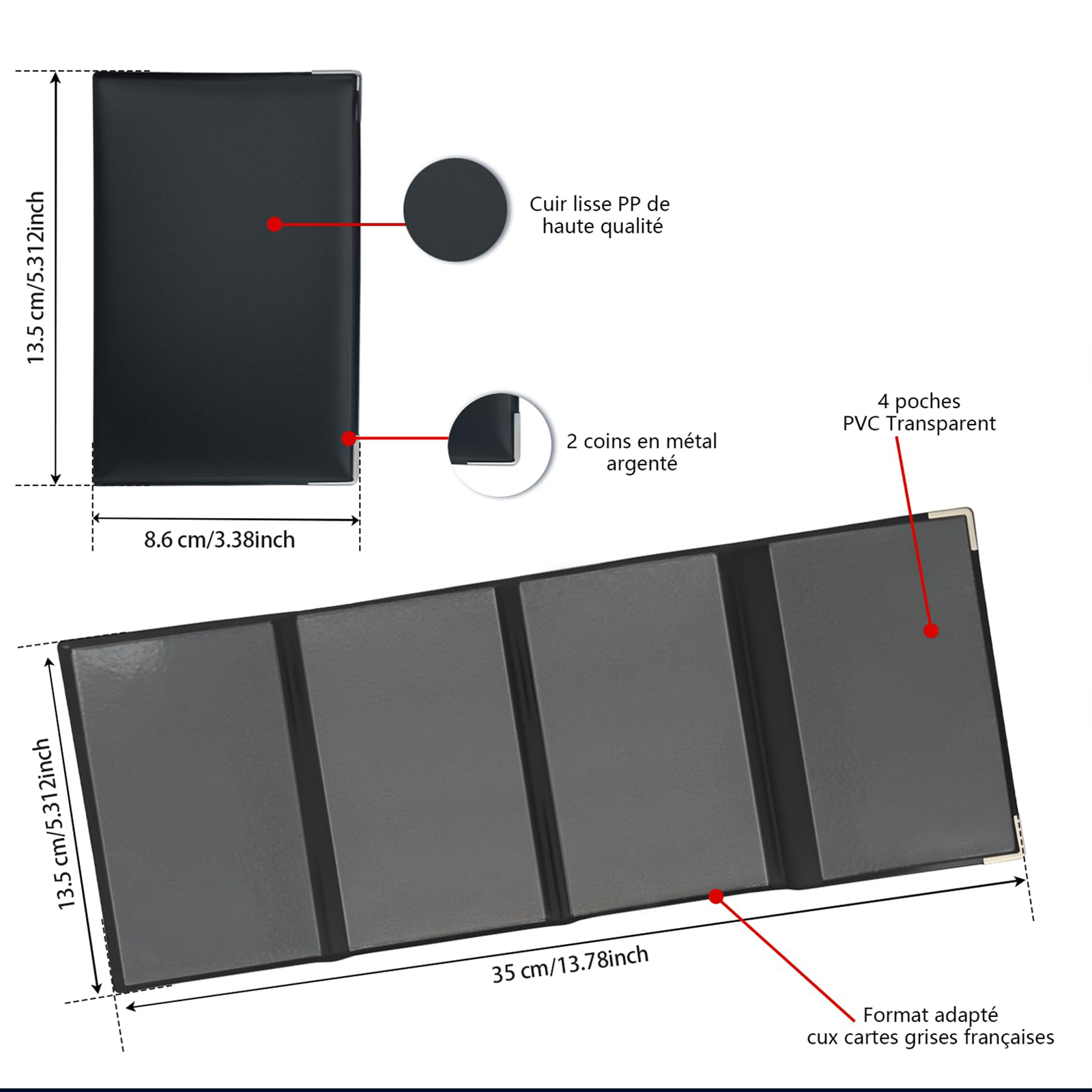 Porte-cartes gris à 4 volets e - Binder Storage Box avis et prix